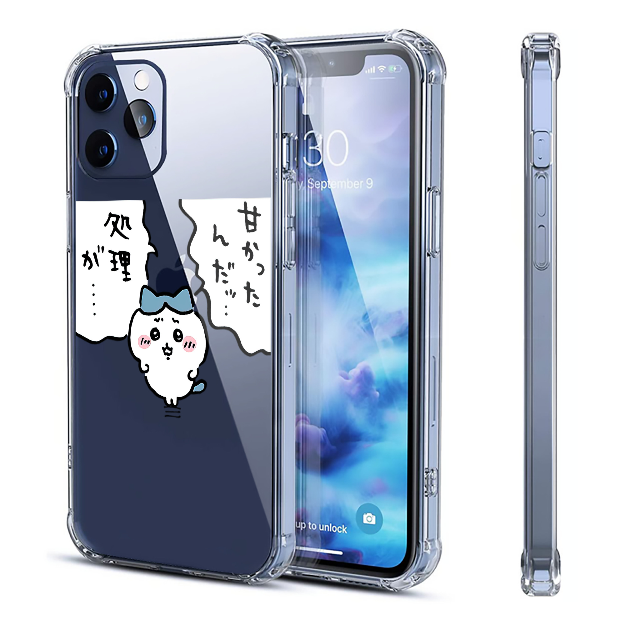 （画像用） ちいかわ ハチワレ Chii-kawa hachiware 【iPhone 12シリーズ対応】透明スマホケース（クリアソフトケース）